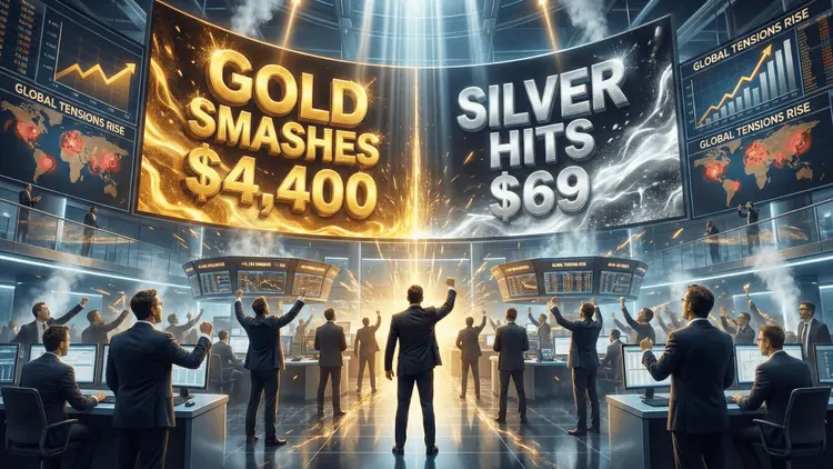 Gold Smashes $4,400 Barrier as Silver Hits $69 Record Amid Global Tensions
